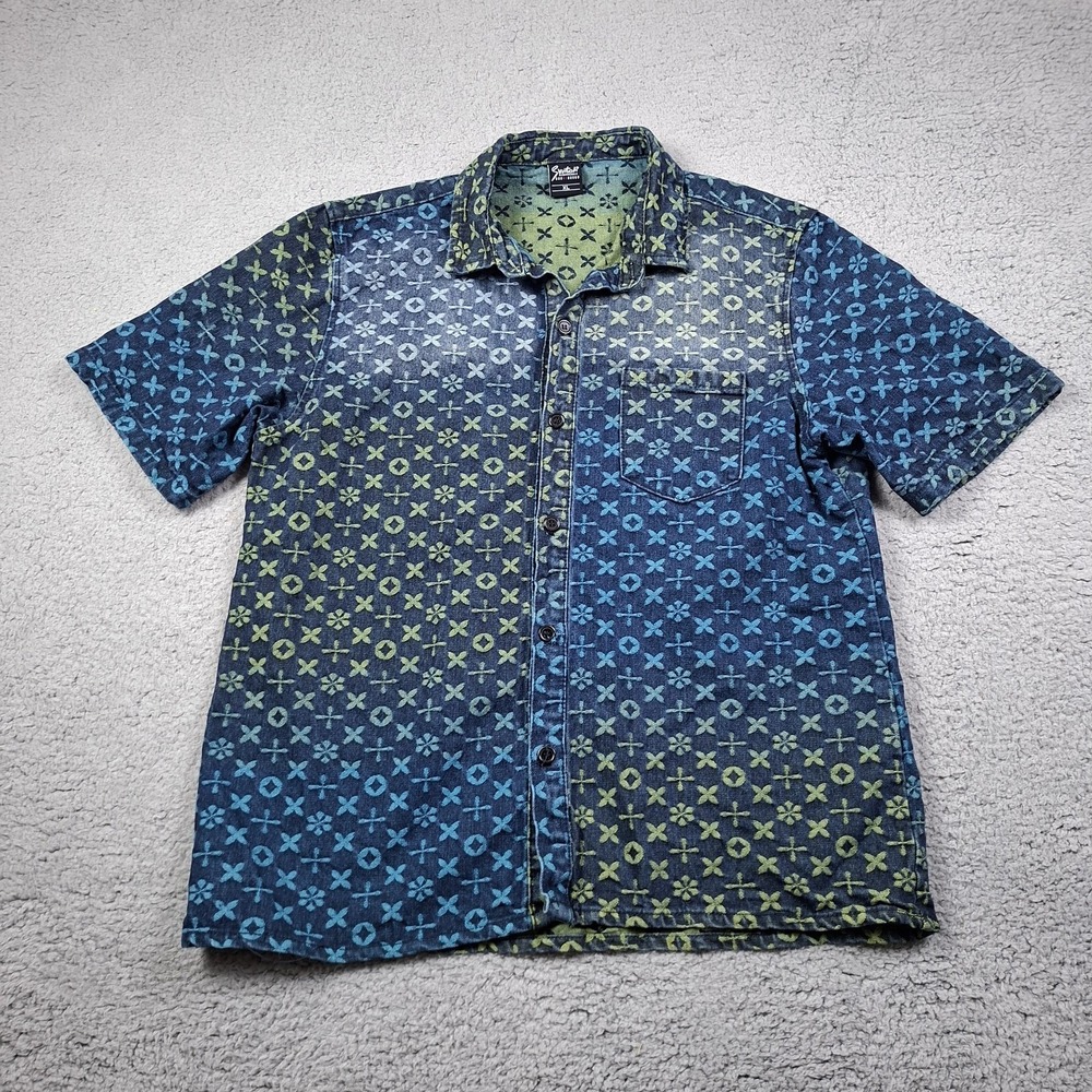 Switch Remarkable Jeans Shirt Mens XL Denim Monogram LV Button Up Y2K Streetwear